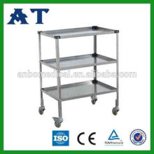 Vente en gros de métaux mous 3-Tray Rolling Trolley Cart Mobile Table